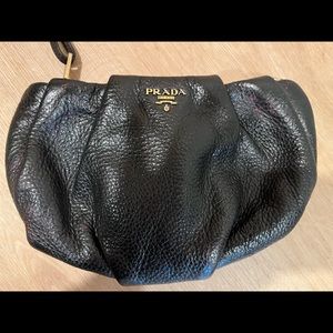 Prada black clutch wristlet purse